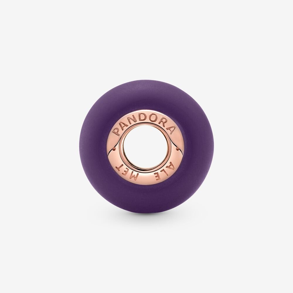 Matte Purple Murano Glass Charm