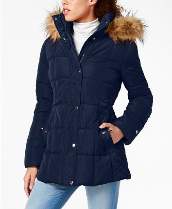 Tommy Hilfiger Chamarra Azul Puffer Coat