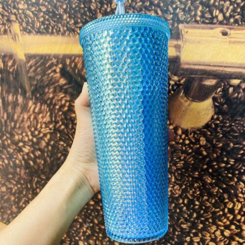 Vaso con Textura Azul con Conejito