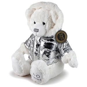 FAO Schwarz Toy Plush 32 cm Bear in Silver Jacket