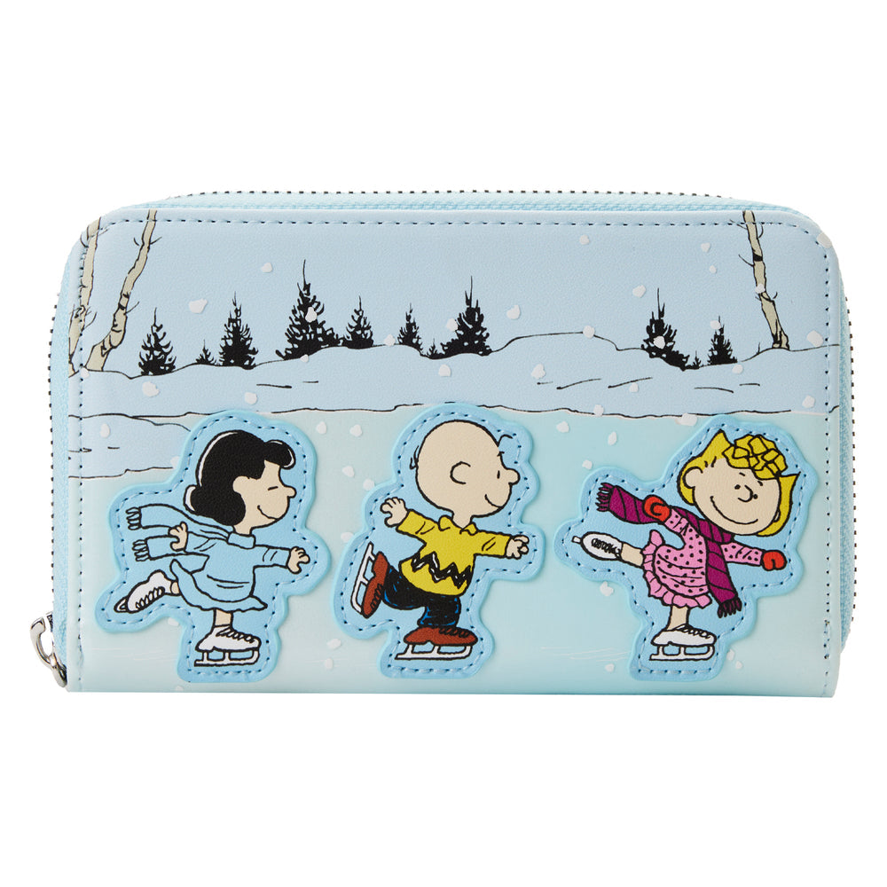 Charlie Brown Ice Skating Zip Around Wallet