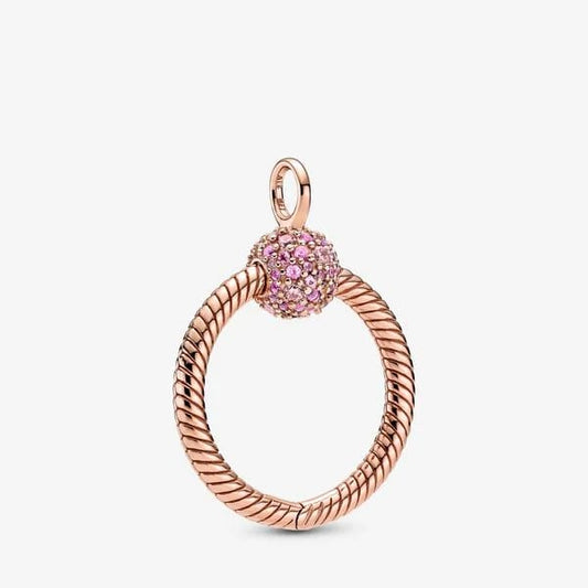 Pandora Moments ~ Small Pavé O Pendant Rose Gold