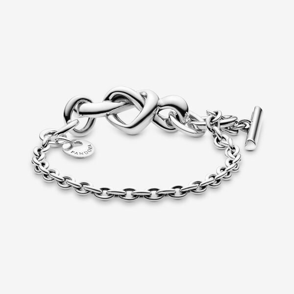 Knotted Heart T-Bar Bracelet