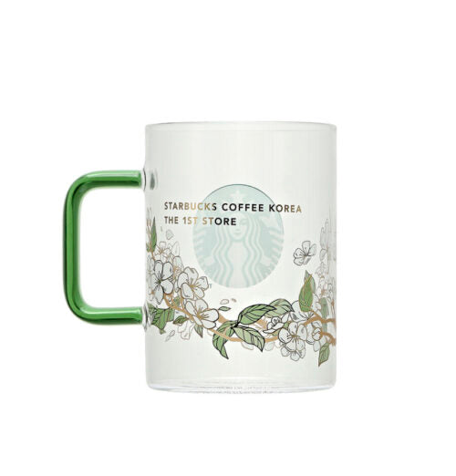 Taza Corea Transparente Asa Verde