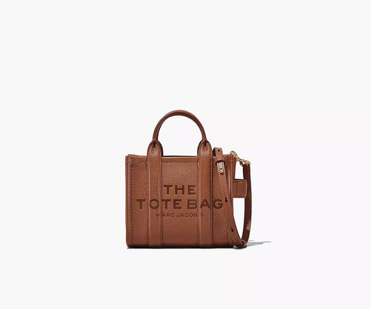 THE LEATHER MICRO TOTE BAG- Argan