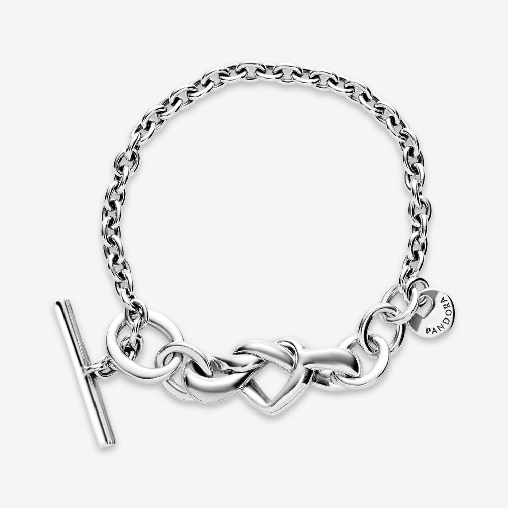 Knotted Heart T-Bar Bracelet