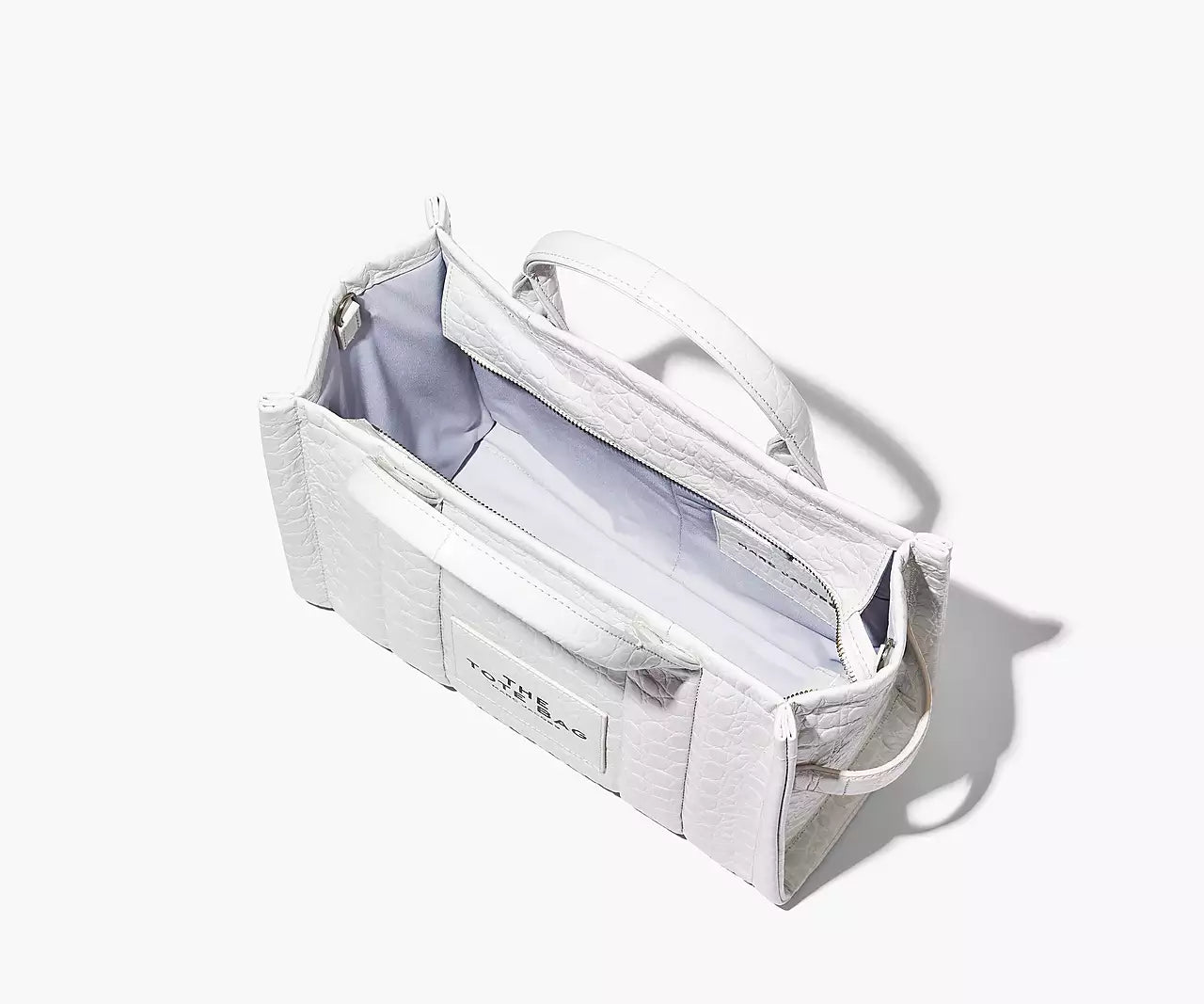 THE CROC-EMBOSSED MEDIUM TOTE BAG- Ivory