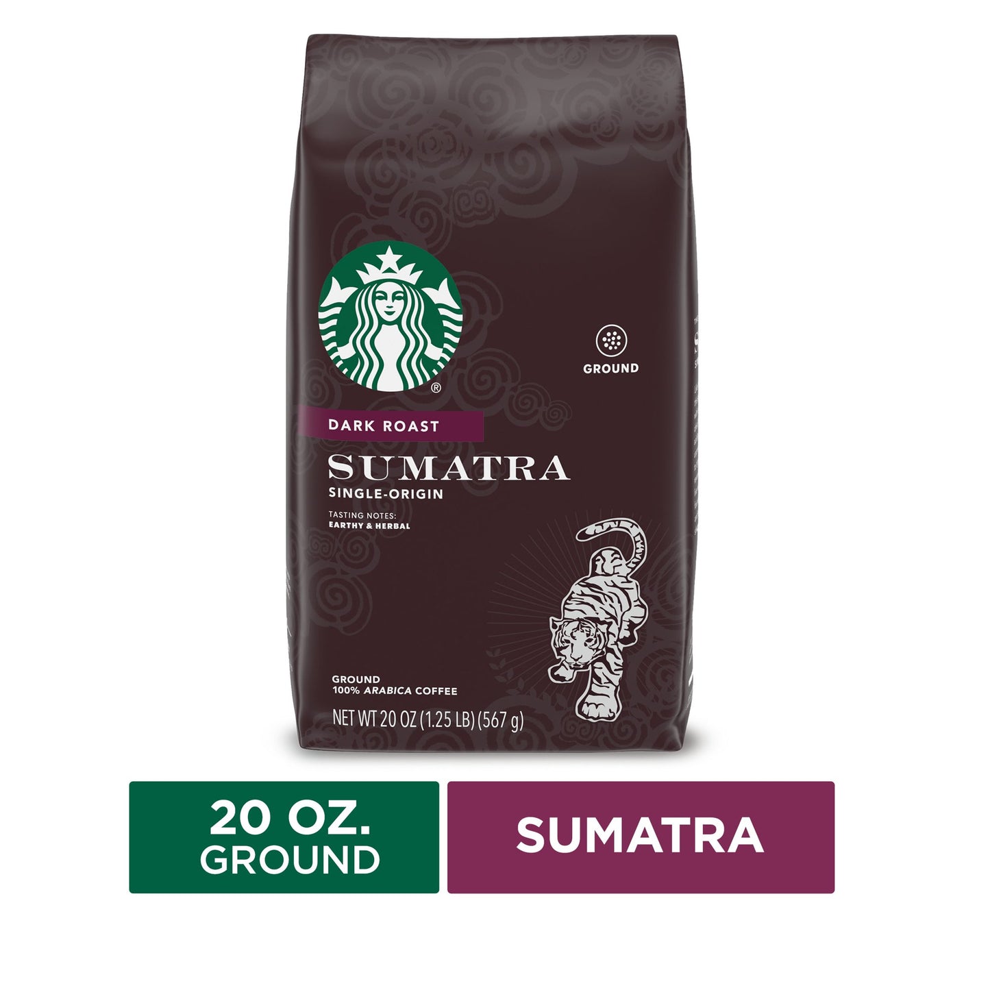 Starbucks Café Molido Con Saborizante Sin Sabores Artificiales 12oz - Expresso Roast Dark Roast