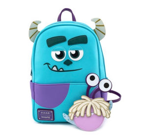 LOUNGEFLY X PIXAR MONSTERS INC. SULLY COSPLAY MINI BACKPACK W/ BOO COIN PURSE