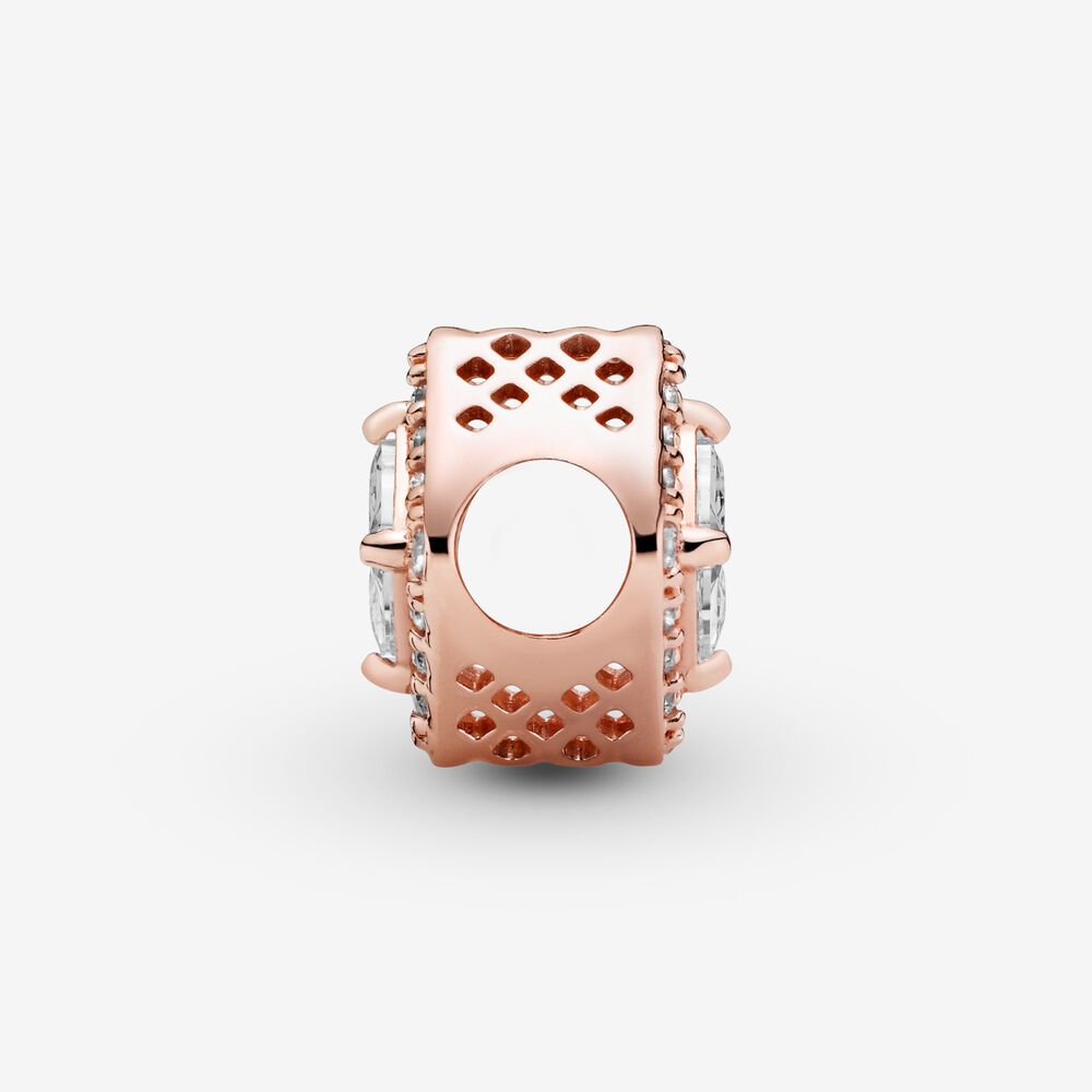 Square Sparkle Halo Charm Gold