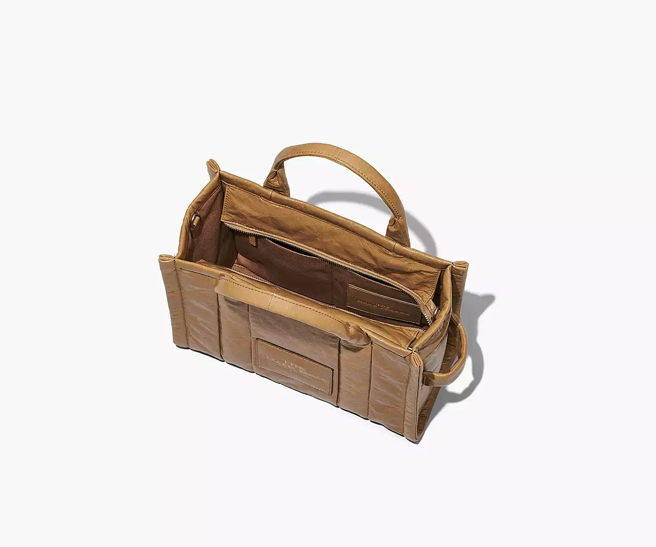 THE SHINY CRINKLE MEDIUM TOTE BAG- Light Brown