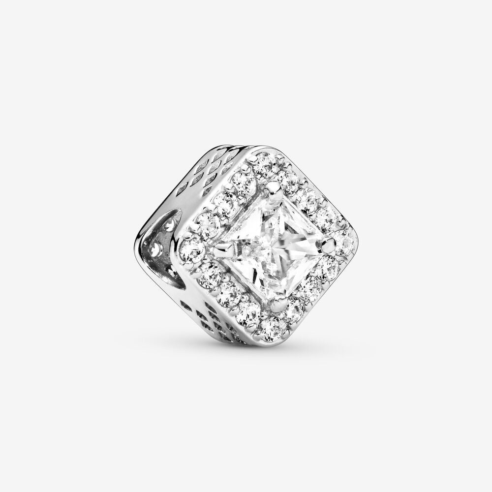 Square Sparkle Halo Charm