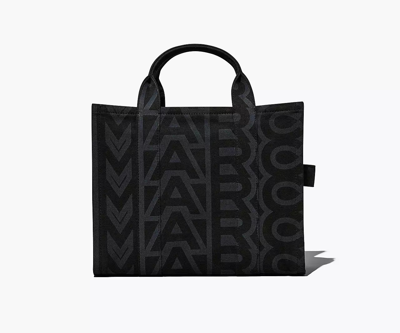 THE OUTLINE MONOGRAM MEDIUM TOTE BAG- Black