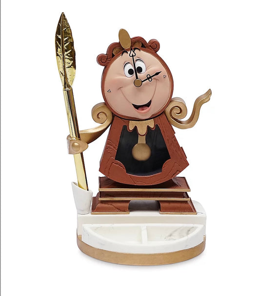 Disney Cogsworth Reloj Con Lapicero Y Bandeja