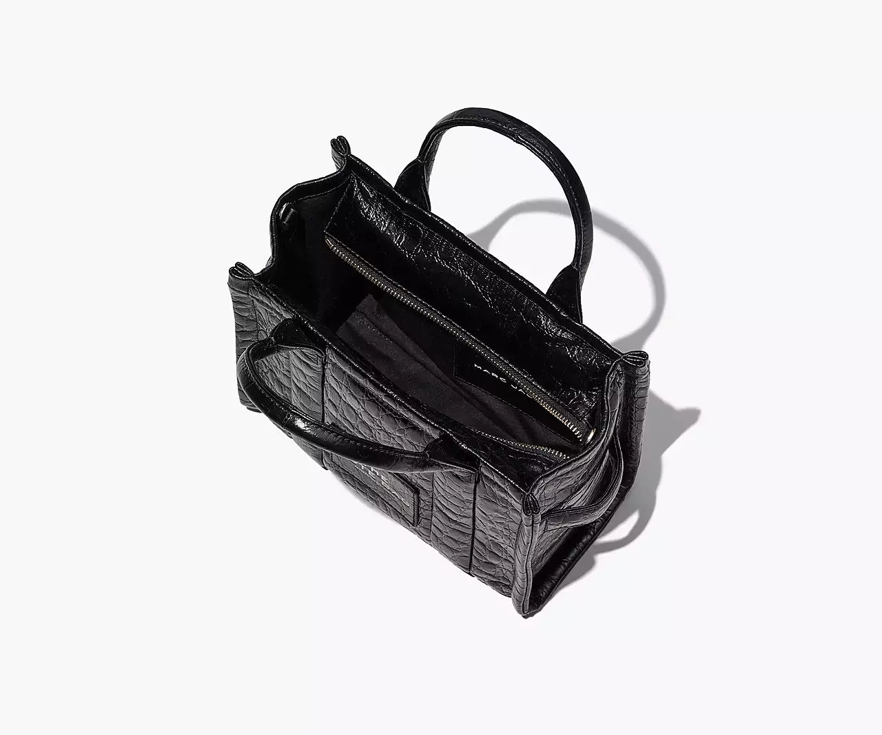 THE CROC-EMBOSSED MINI TOTE BAG- Black