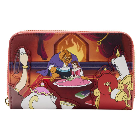 Beauty and the Beast Fireplace Scene Zip Around Wallet