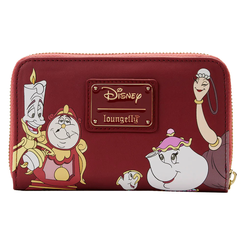 Beauty and the Beast Fireplace Scene Zip Around Wallet