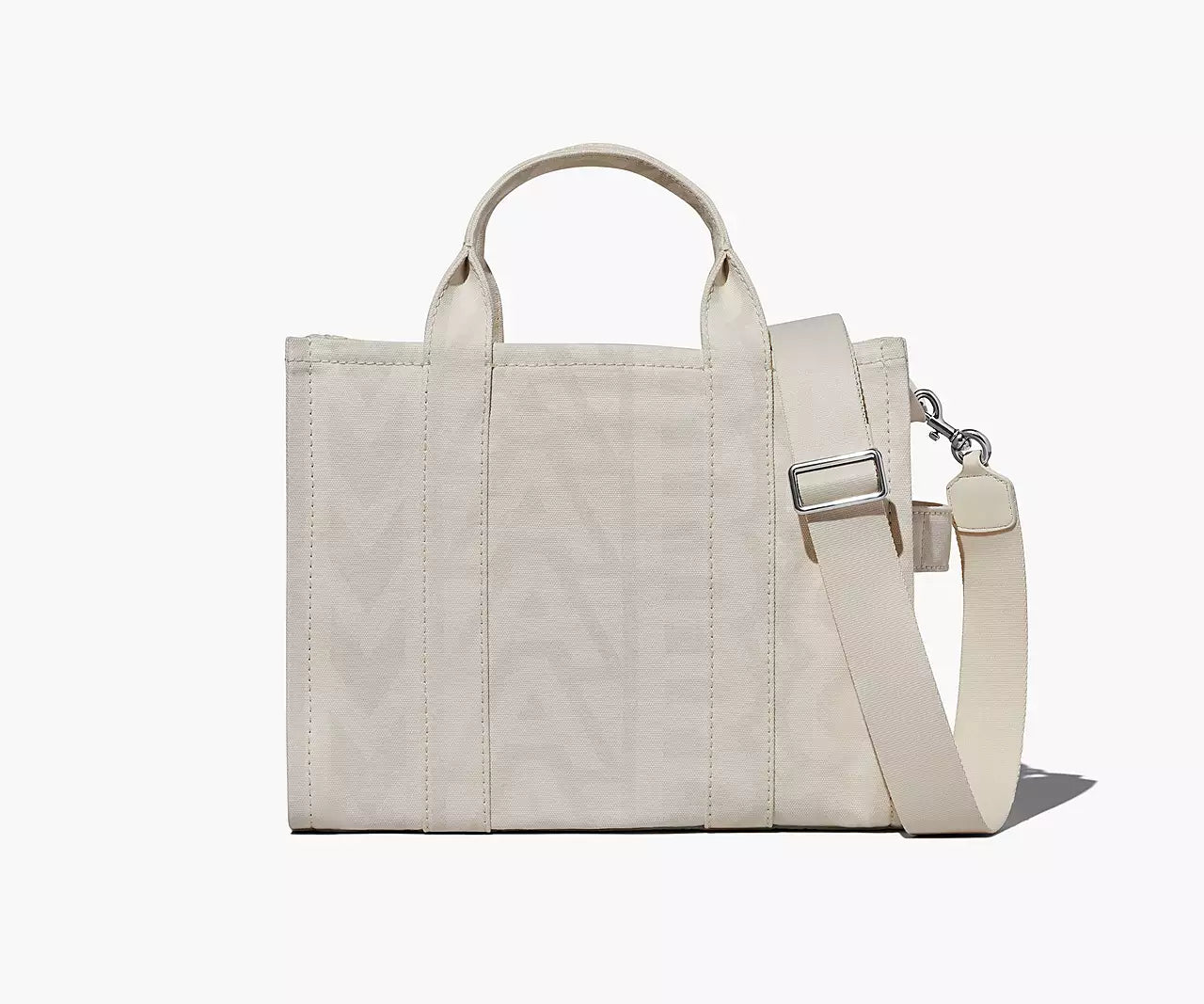 THE OUTLINE MONOGRAM MEDIUM TOTE BAG- White
