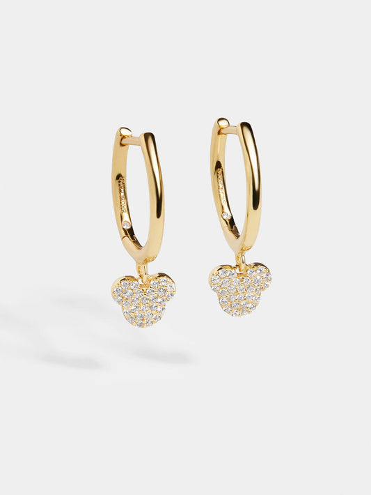 Disney 18K Gold Plated Sterling Silver Drop Huggies