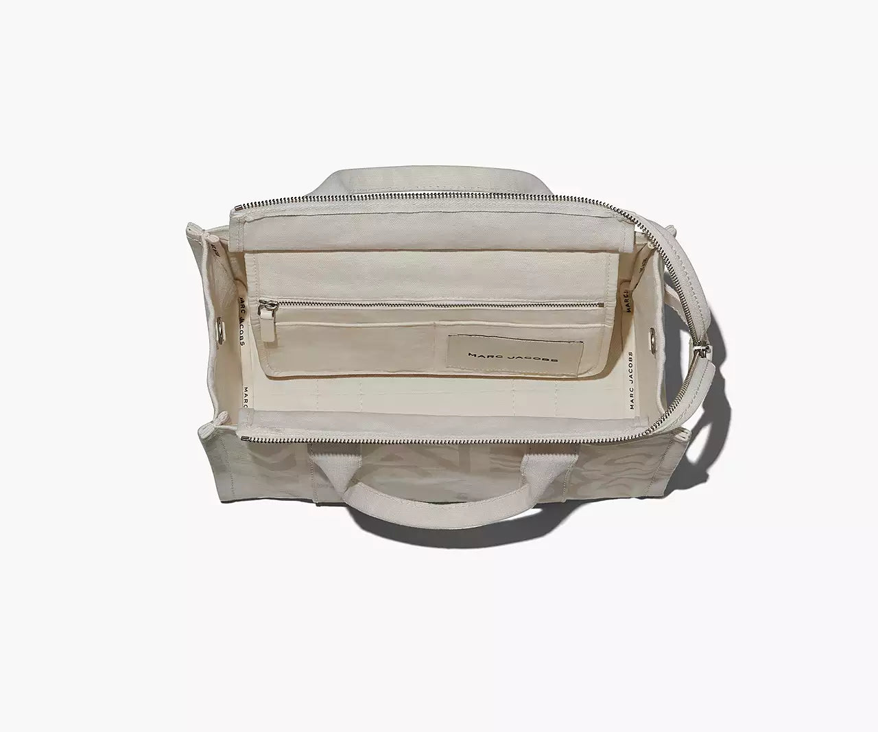 THE OUTLINE MONOGRAM MEDIUM TOTE BAG- White