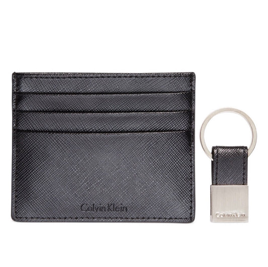 Calvin Klein card case + llavero 2 en una piel