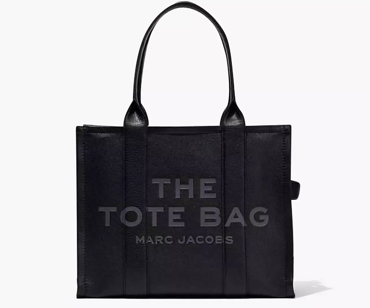 THE LEATHER LARGE TOTE BAG- Black
