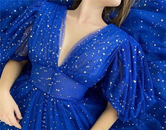 Maxi Vestido~ Estrellas Azul Marino