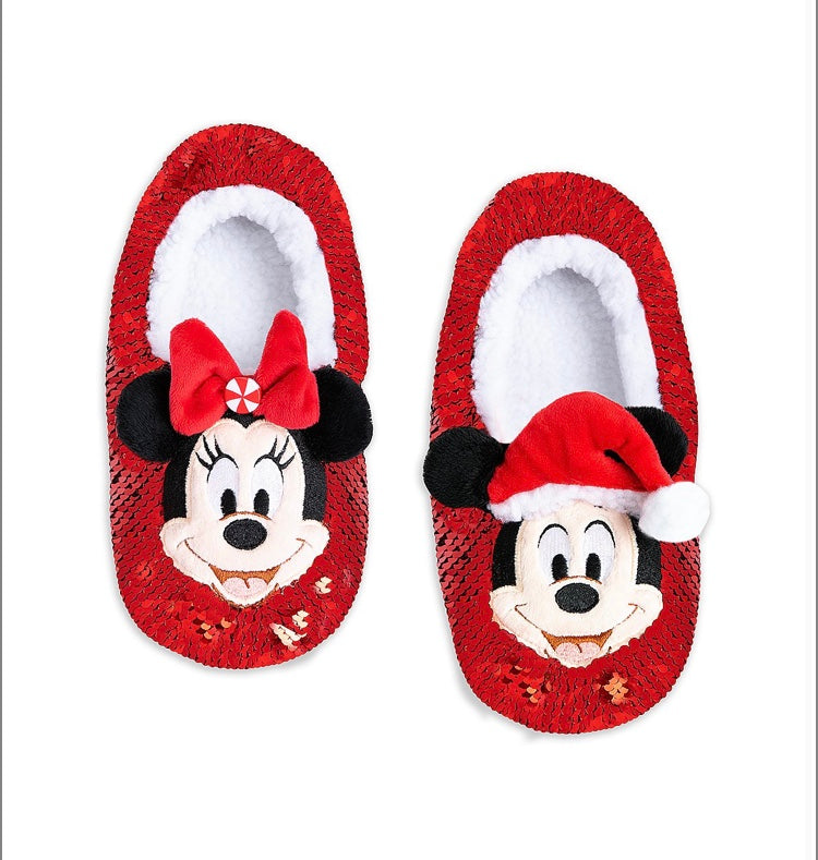 Mickey and Minnie Mouse Reversible Pantuflas