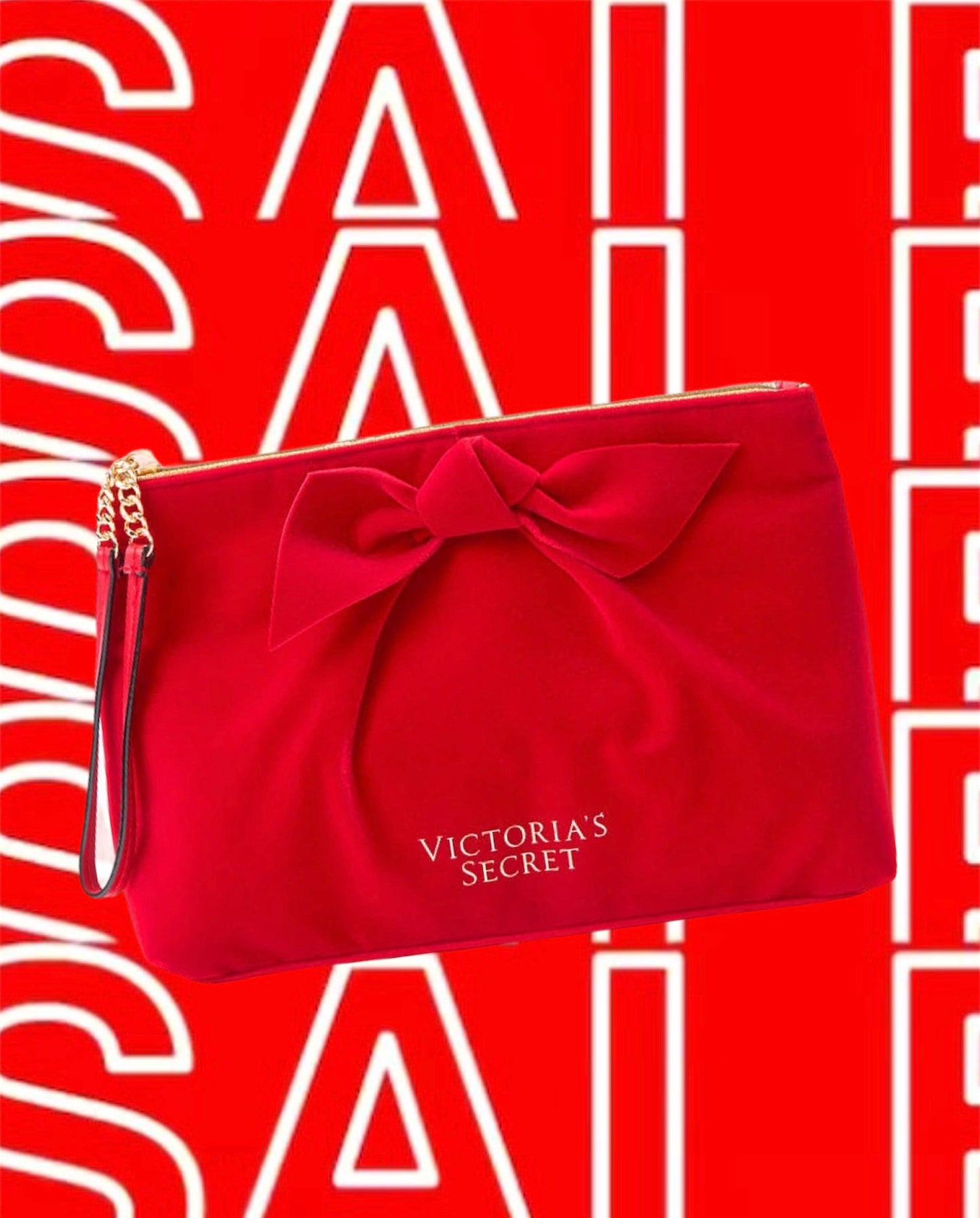 Victorias Secret Bolsa Mano Terciopelo Rojo