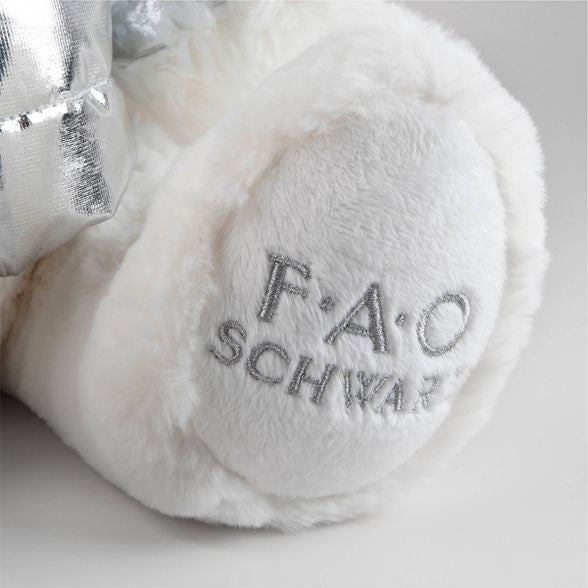 FAO Schwarz Toy Plush 32 cm Bear in Silver Jacket