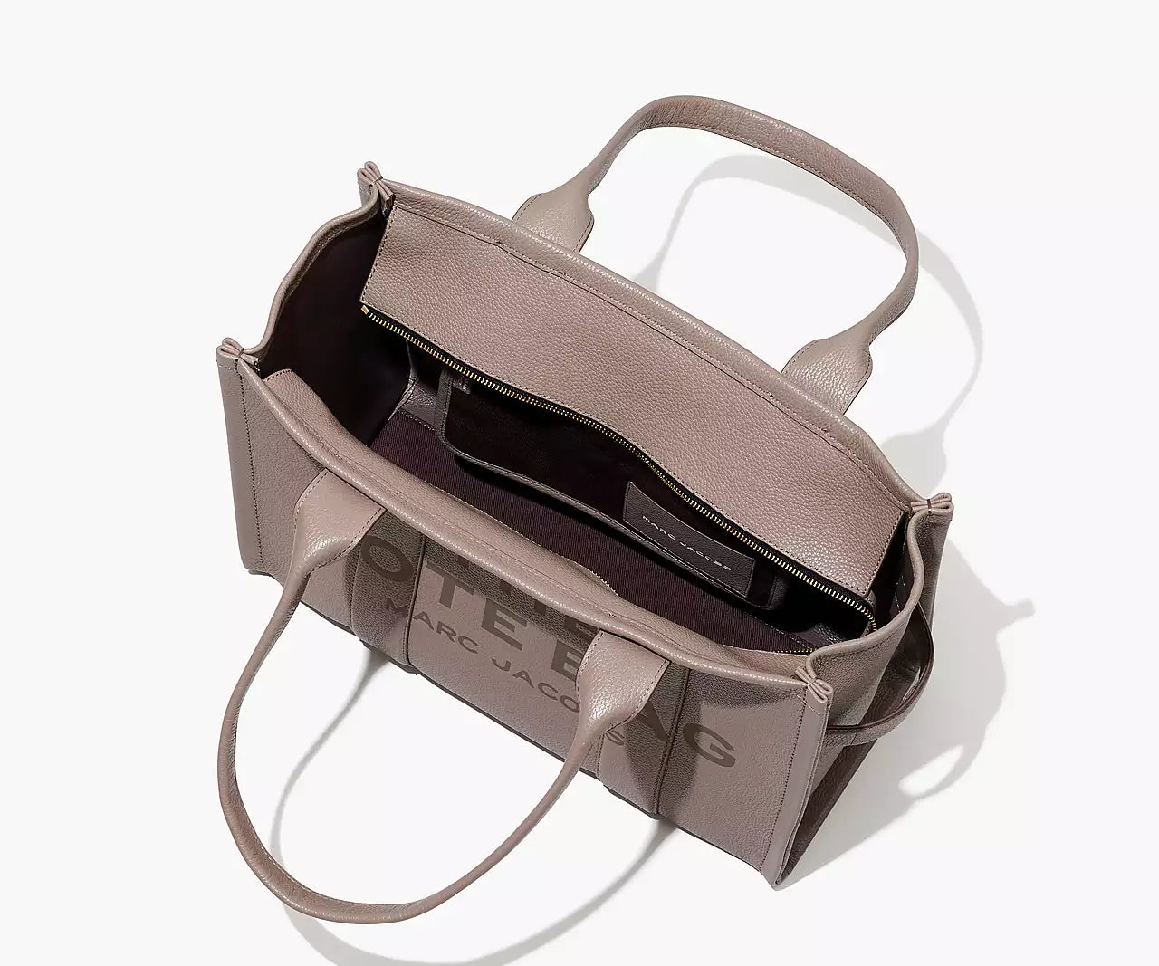 THE LEATHER LARGE TOTE BAG- Cement