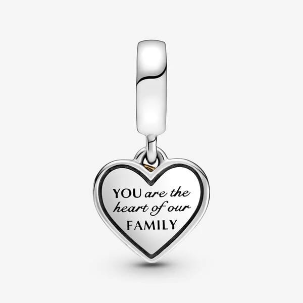 Two-tone Family Tree & Heart Dangle Charm