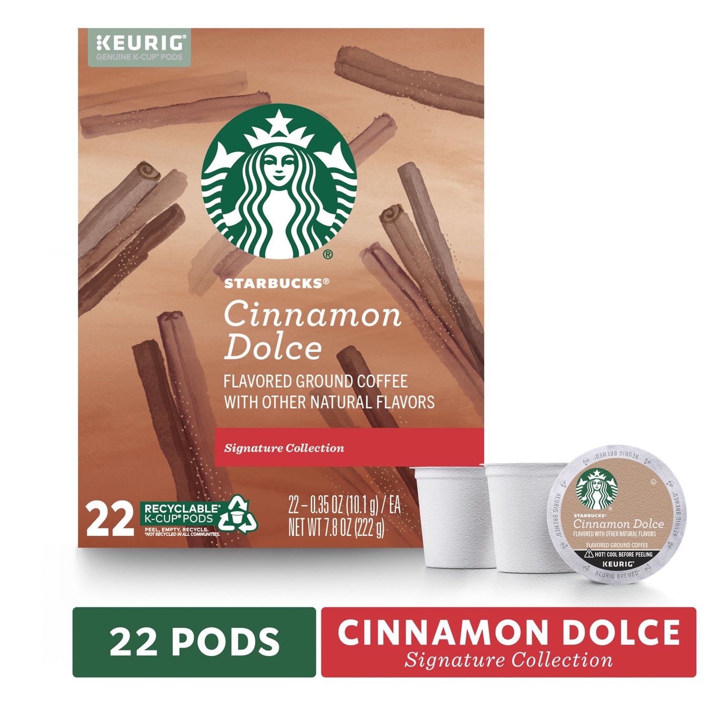 Starbucks Keurig K Cup 22 Pods - Cinnamon Dolce