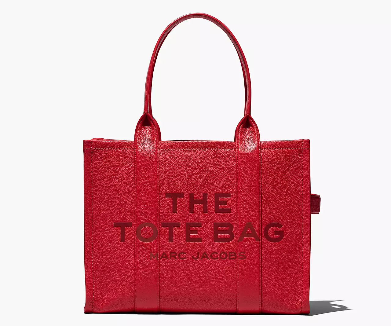 THE LEATHER LARGE TOTE BAG- Red