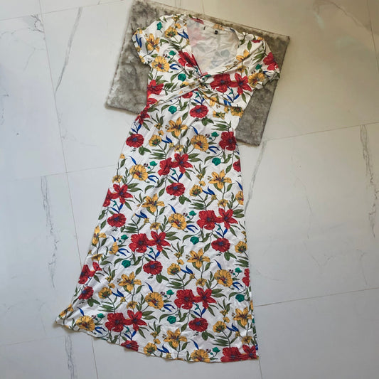 Maxi vestido floral fresco