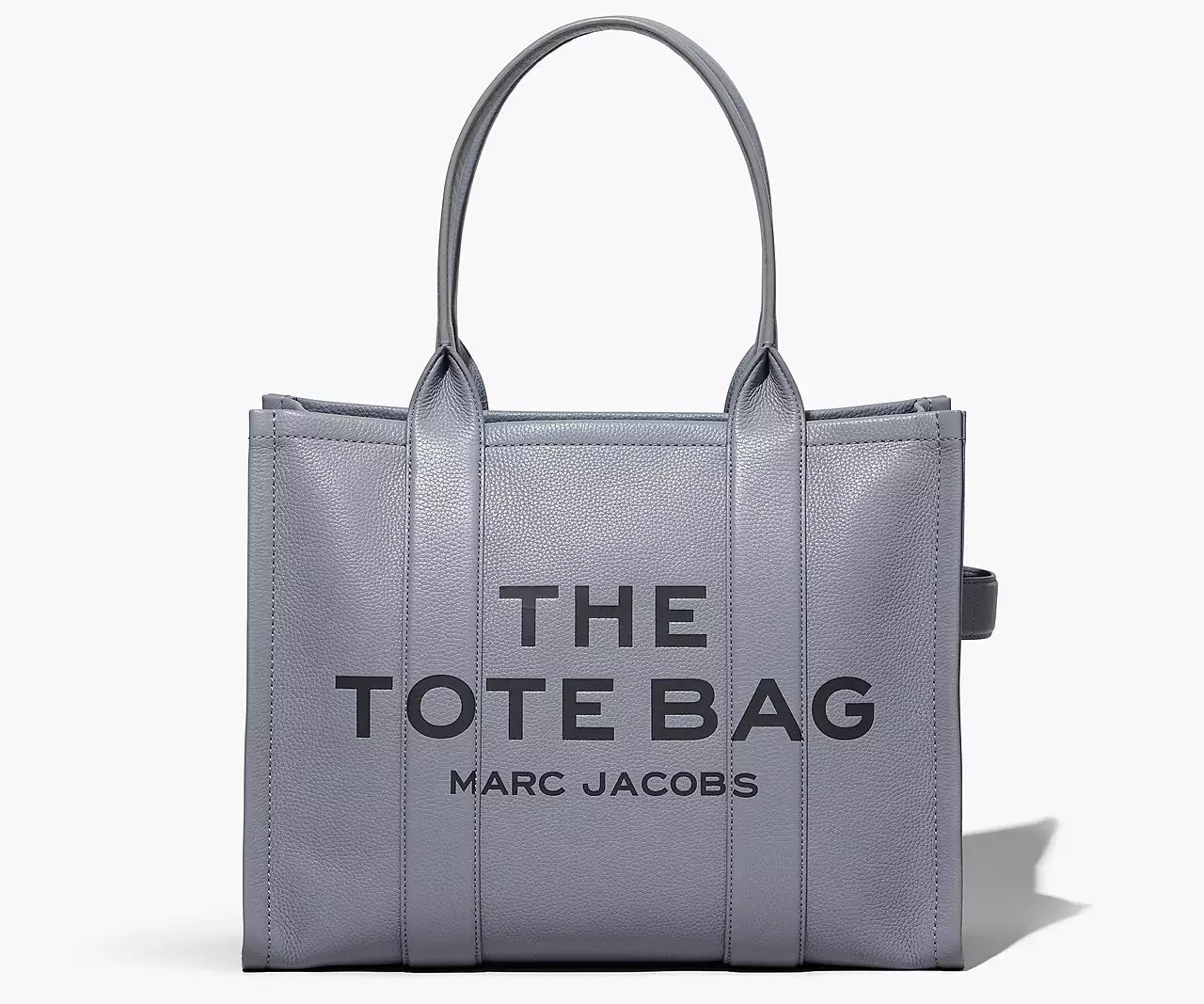 THE LEATHER LARGE TOTE BAG- Grey