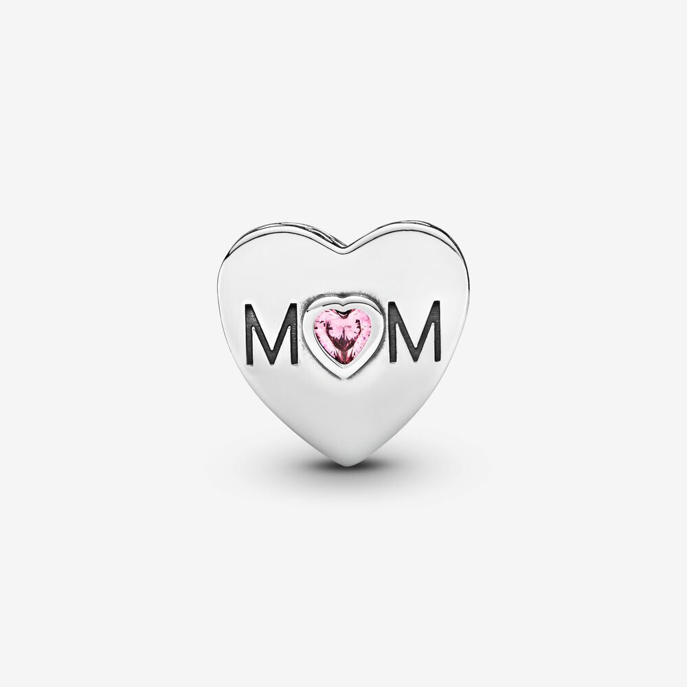 Pink Mom Heart Charm