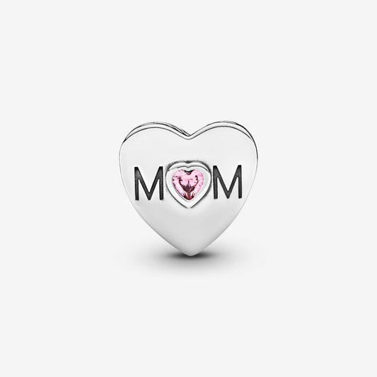 Pink Mom Heart Charm