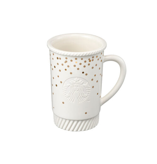 Taza Blanca con Puntitos Dorados