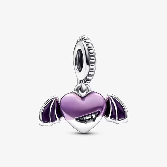 Vampire Winged Heart Dangle Charm