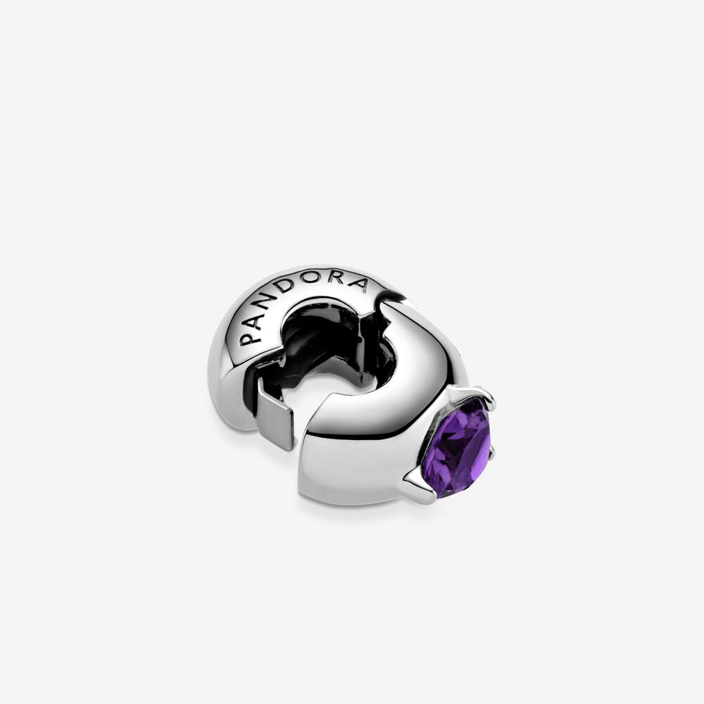 Purple Round Solitaire Clip-Charm