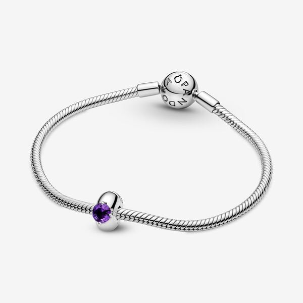 Purple Round Solitaire Clip-Charm