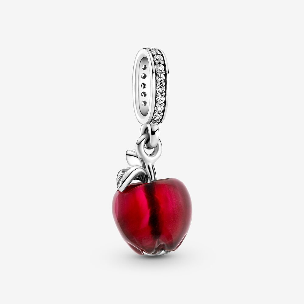 Murano Glass Red Apple Dangle Charm