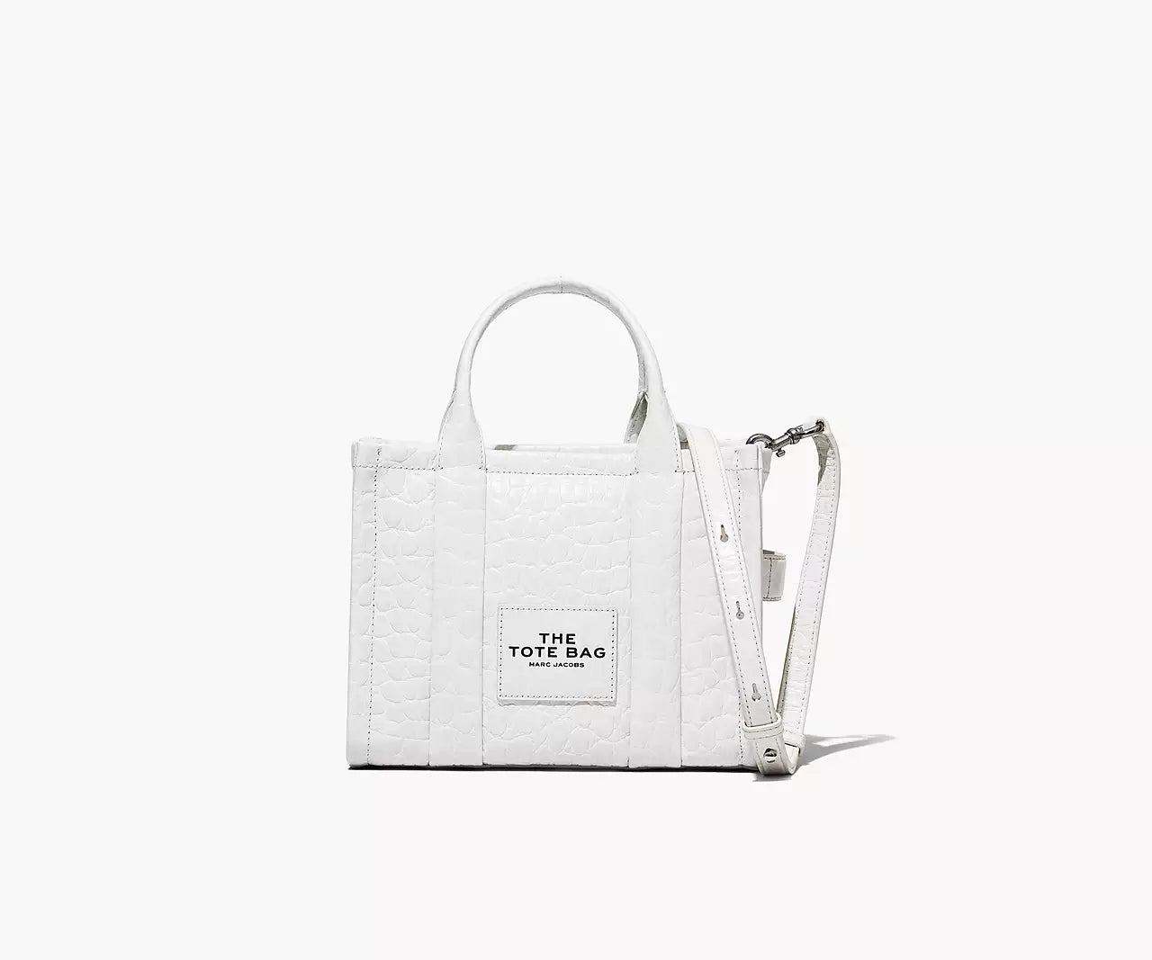THE CROC-EMBOSSED MINI TOTE BAG- Ivory