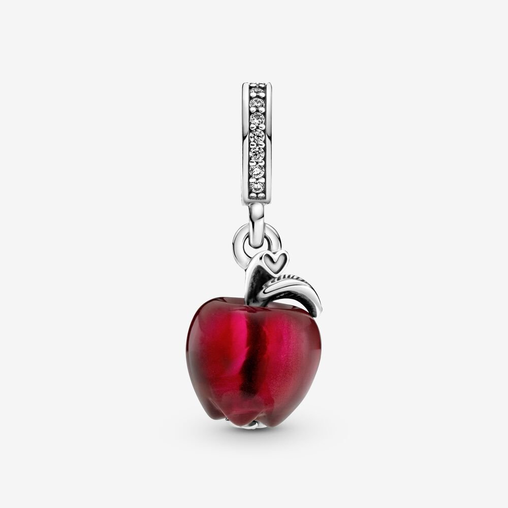 Murano Glass Red Apple Dangle Charm