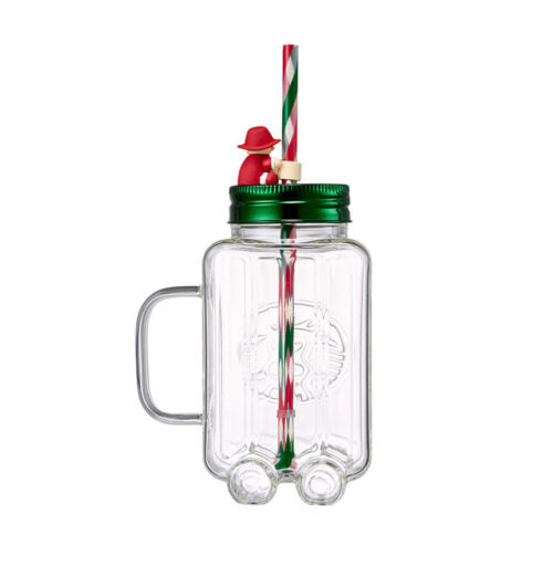 Vaso tipo Mason Jar con Popote