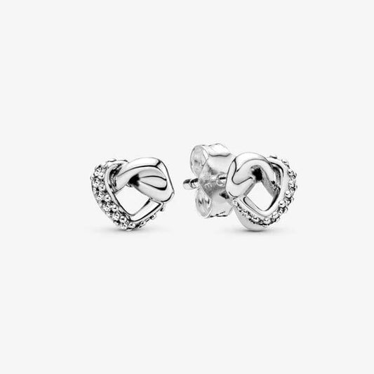 Knotted Heart Stud Earrings