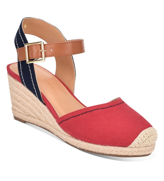 Tommy Hilfiger espadrilles tacón medio rojos