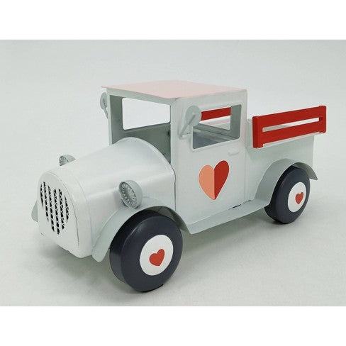 Heart Truck Valentine's Day Decor White