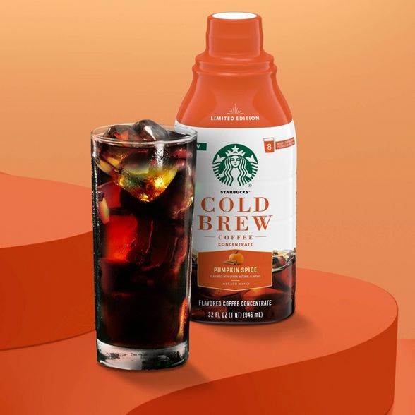 Starbucks Pumpkin Spice Latte Light Roast Cold Brew Coffee Concentrate - 32oz Agrega Agua & Hielos
